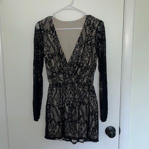 Black lace Romper
